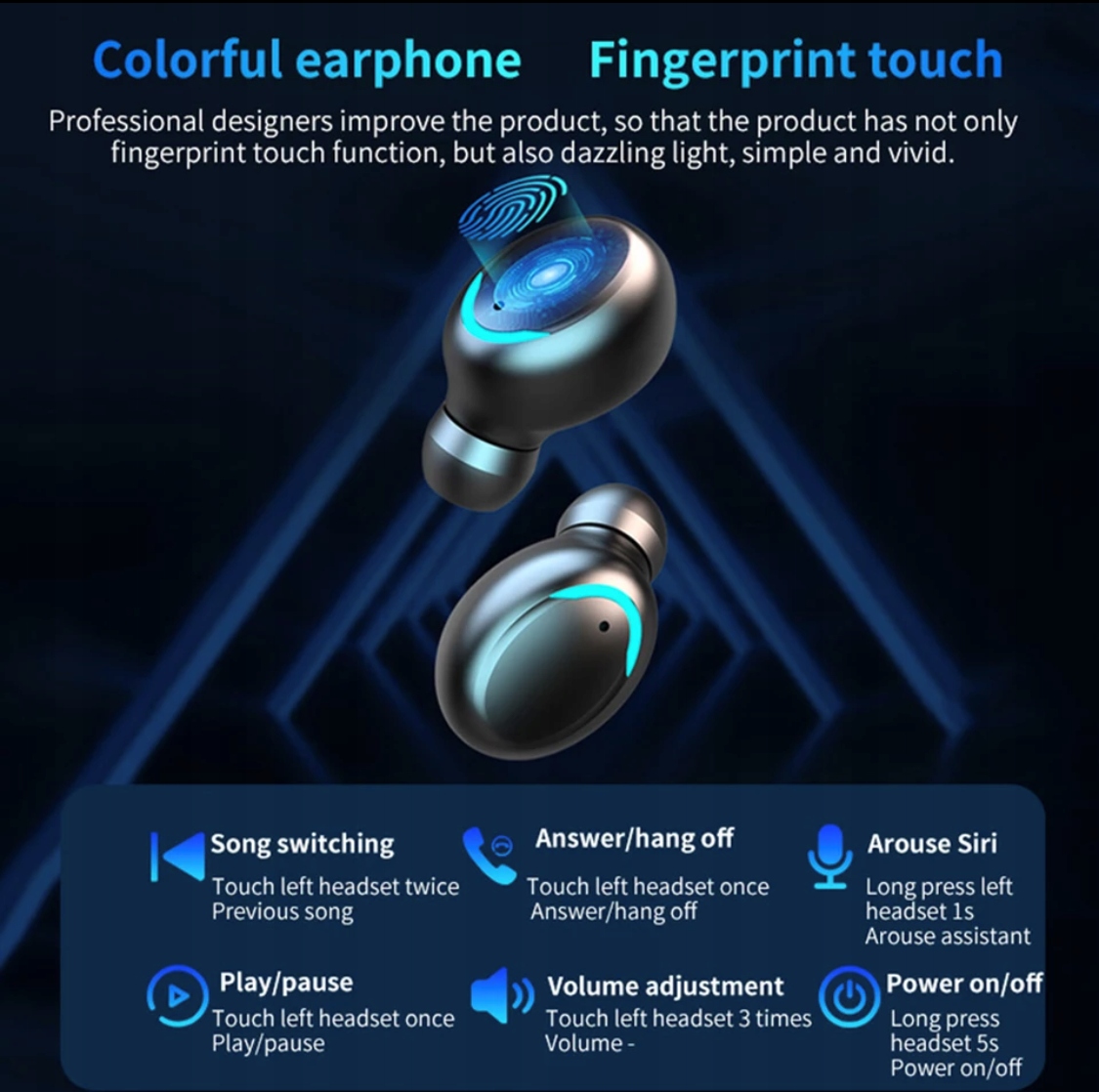 Słuchawki bezprzewodowe dokanałowe TWS Bluetooth - obrazek 6