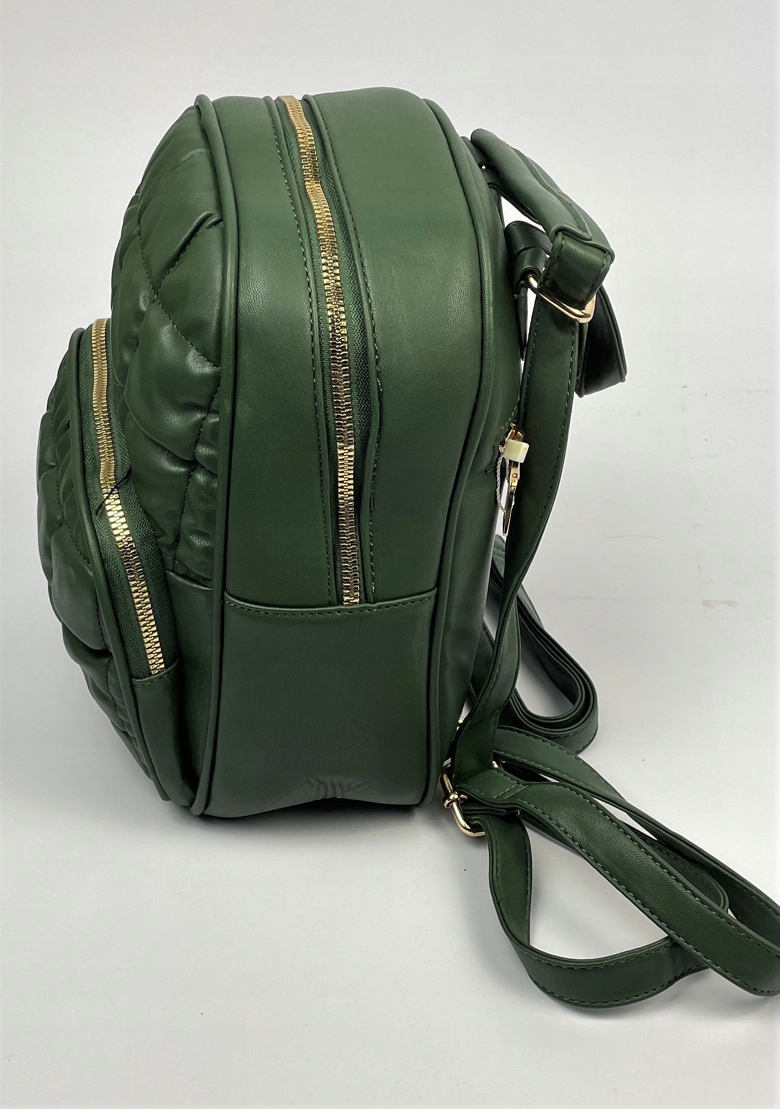 Plecak skórzany torebka 2w1 pikowany zielony MODNY - obrazek 5