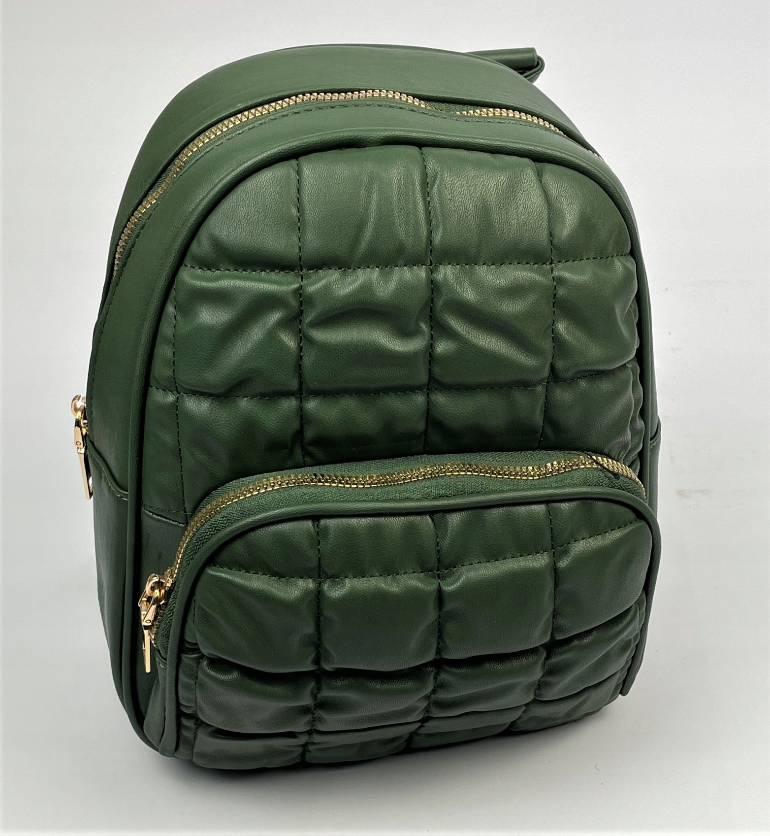 Plecak skórzany torebka 2w1 pikowany zielony MODNY - obrazek 3