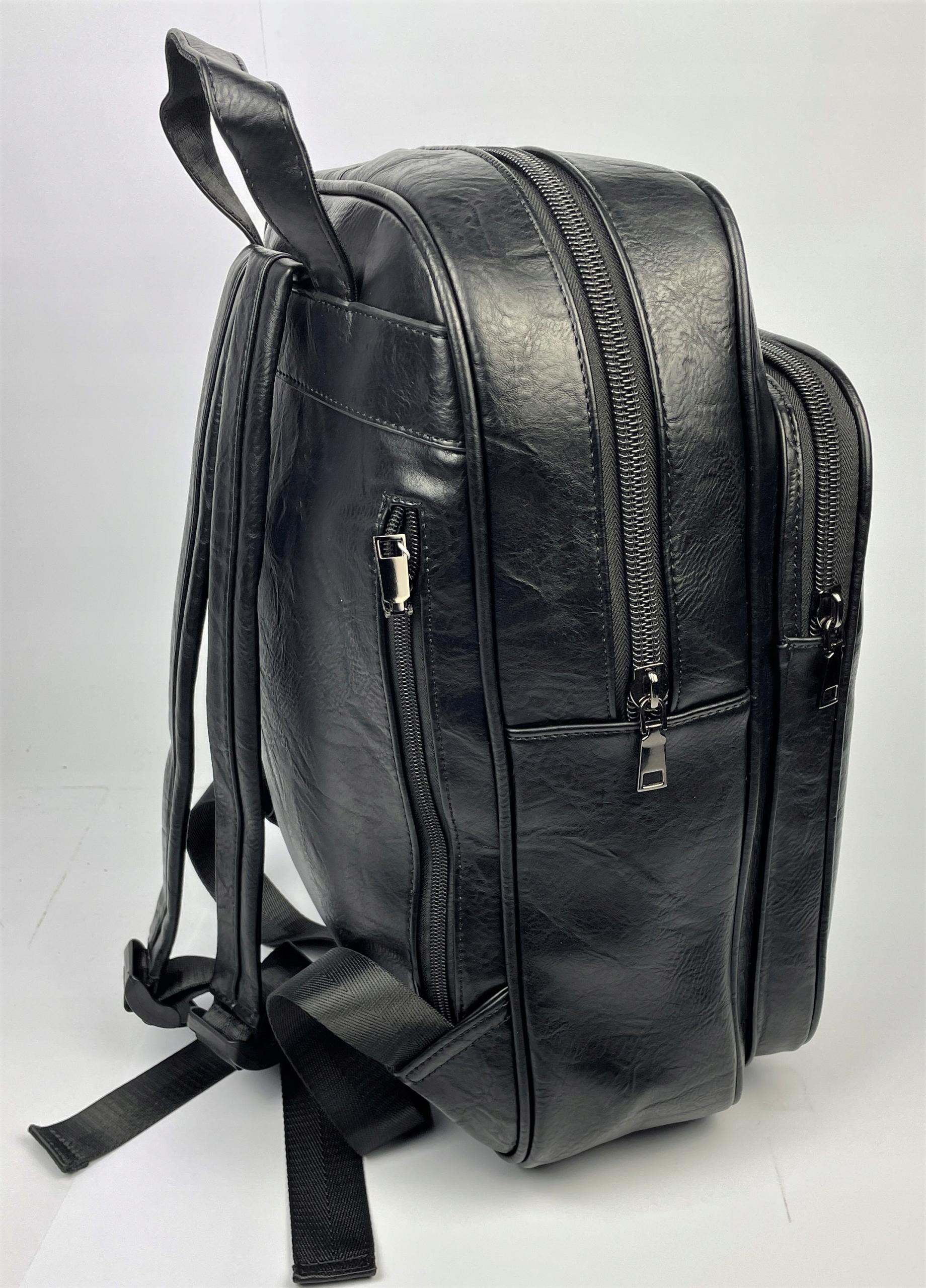 Plecak skórzany czarny klasyczny Marco Contti 30L - obrazek 8