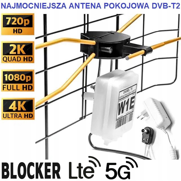 Antena pokojowa DVB-T2 DAVBOL W1E MUX8 NAJLEPSZA SUPERMOCNA! - obrazek 5