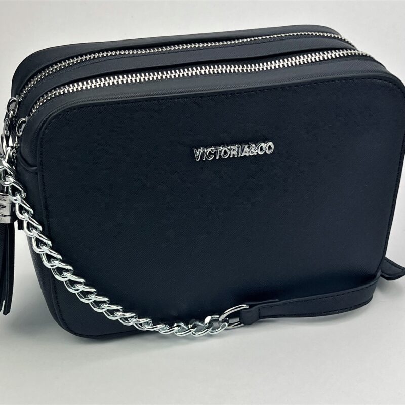 Torebka damska listonoszka mała kuferek Victoria&CO czarna