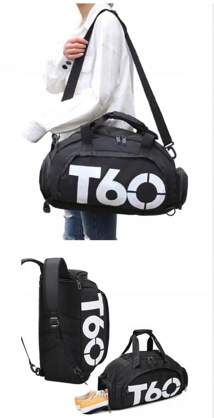 Torba sportowa na ramię plecak 2w1 T60 siłownia LOT - obrazek 4