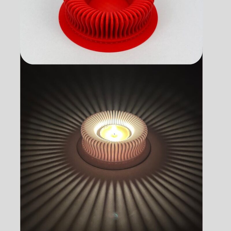 Świecznik na tealight MAGICZNA GRA ŚWIATŁA dekoracja niesamowity czerwony