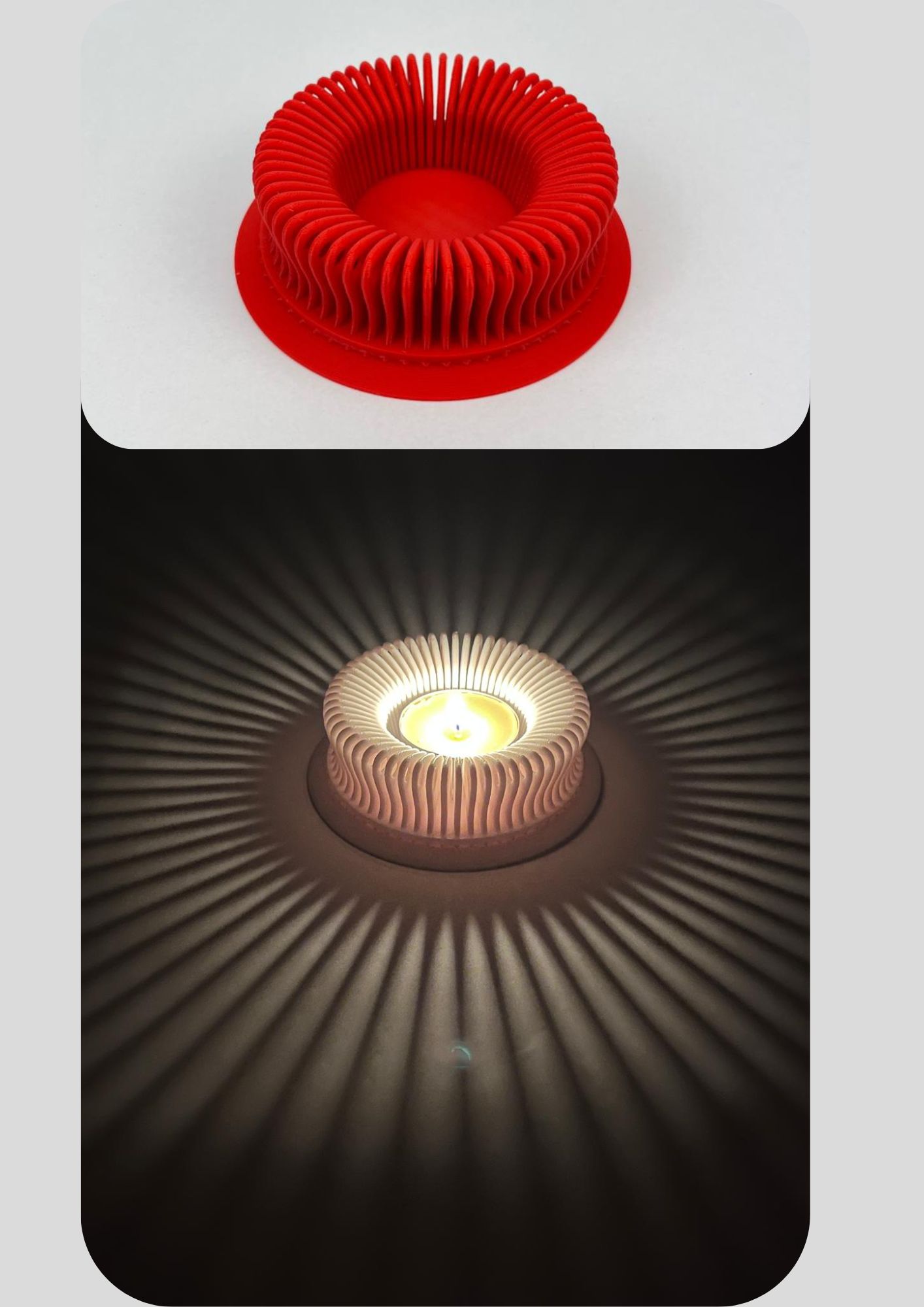 Świecznik na tealight MAGICZNA GRA ŚWIATŁA dekoracja niesamowity czerwony