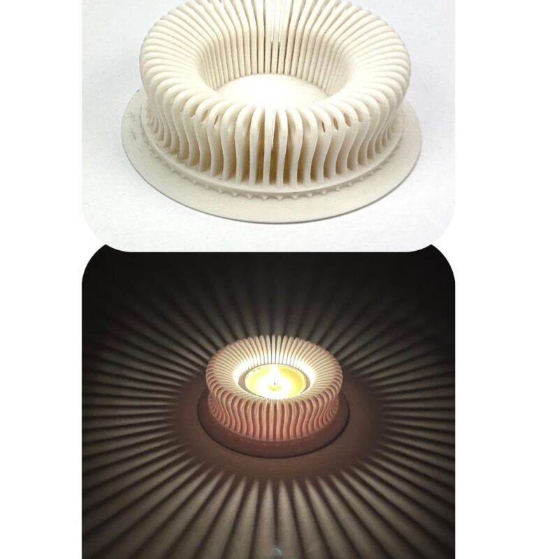 Świecznik na tealight MAGICZNA GRA ŚWIATŁA dekoracja niesamowity biały